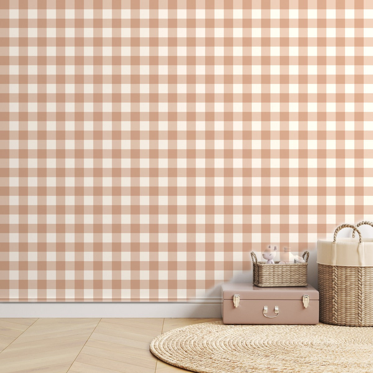Terracotta Gingham — room mockup