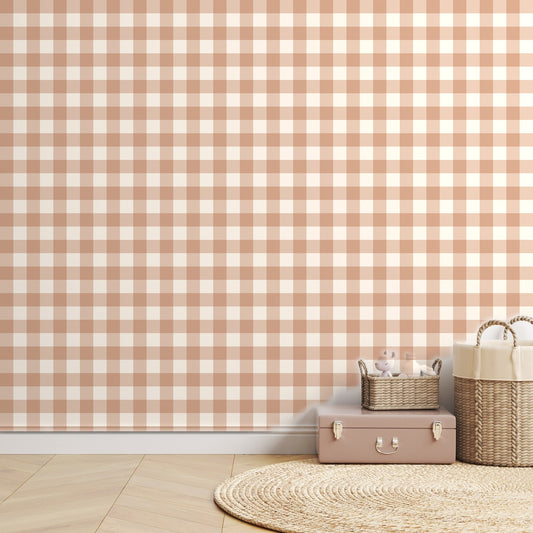 Terracotta Gingham — room mockup