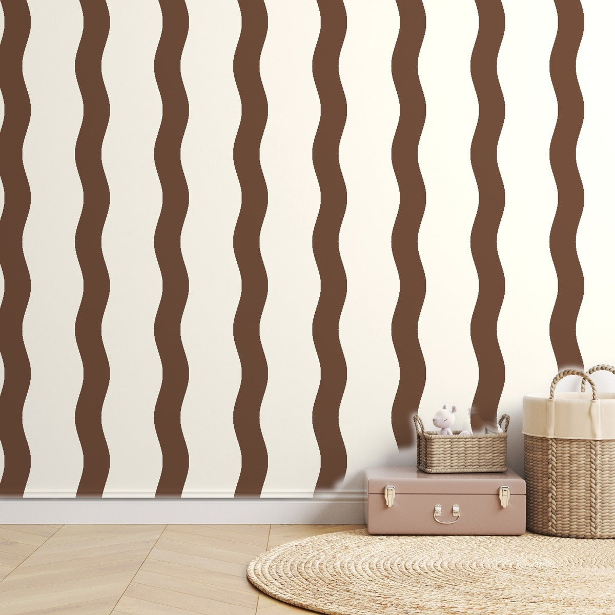 Cocoa Stripe Handdrawn — room mockup