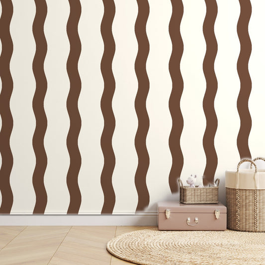 Cocoa Stripe Handdrawn — room mockup