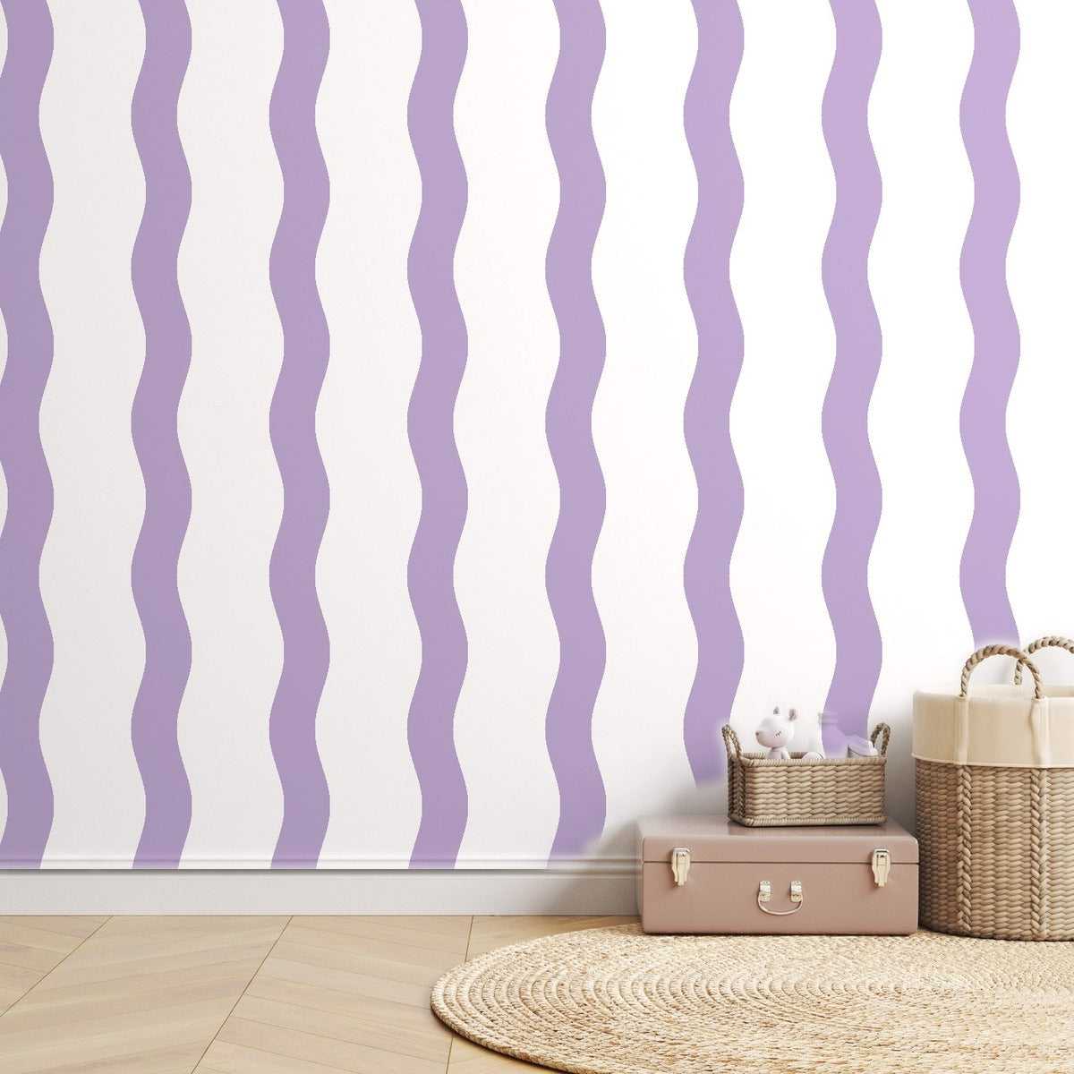 Lilac Stripe Handdrawn — room mockup
