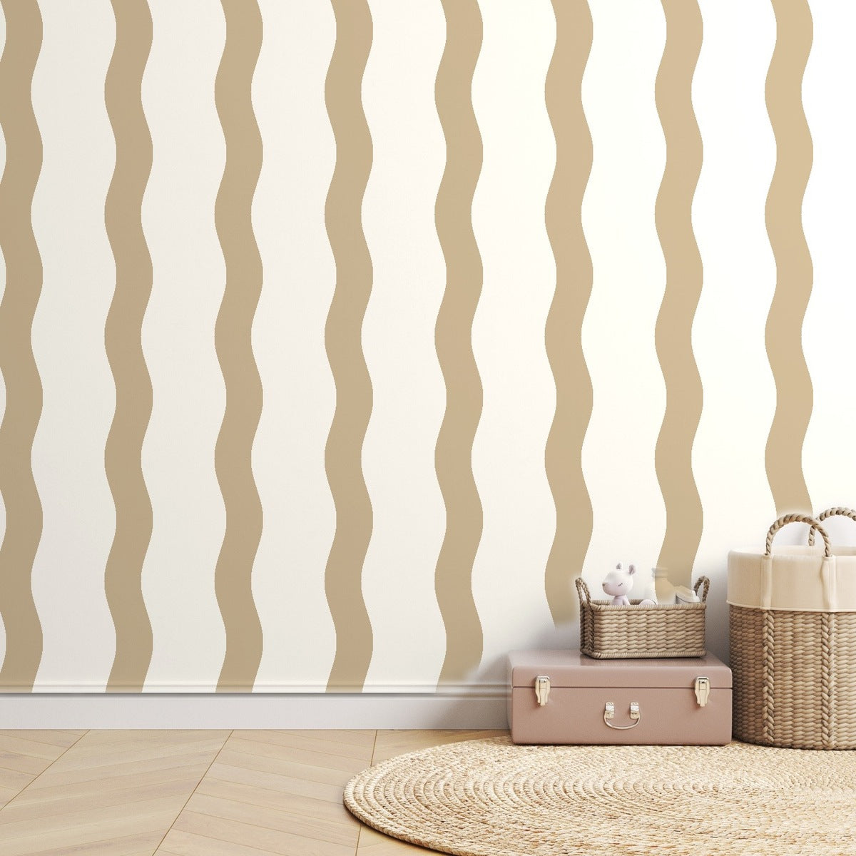 Sand Stripe Handdrawn — room mockup