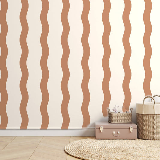 Terracotta Stripe Handdrawn — room mockup