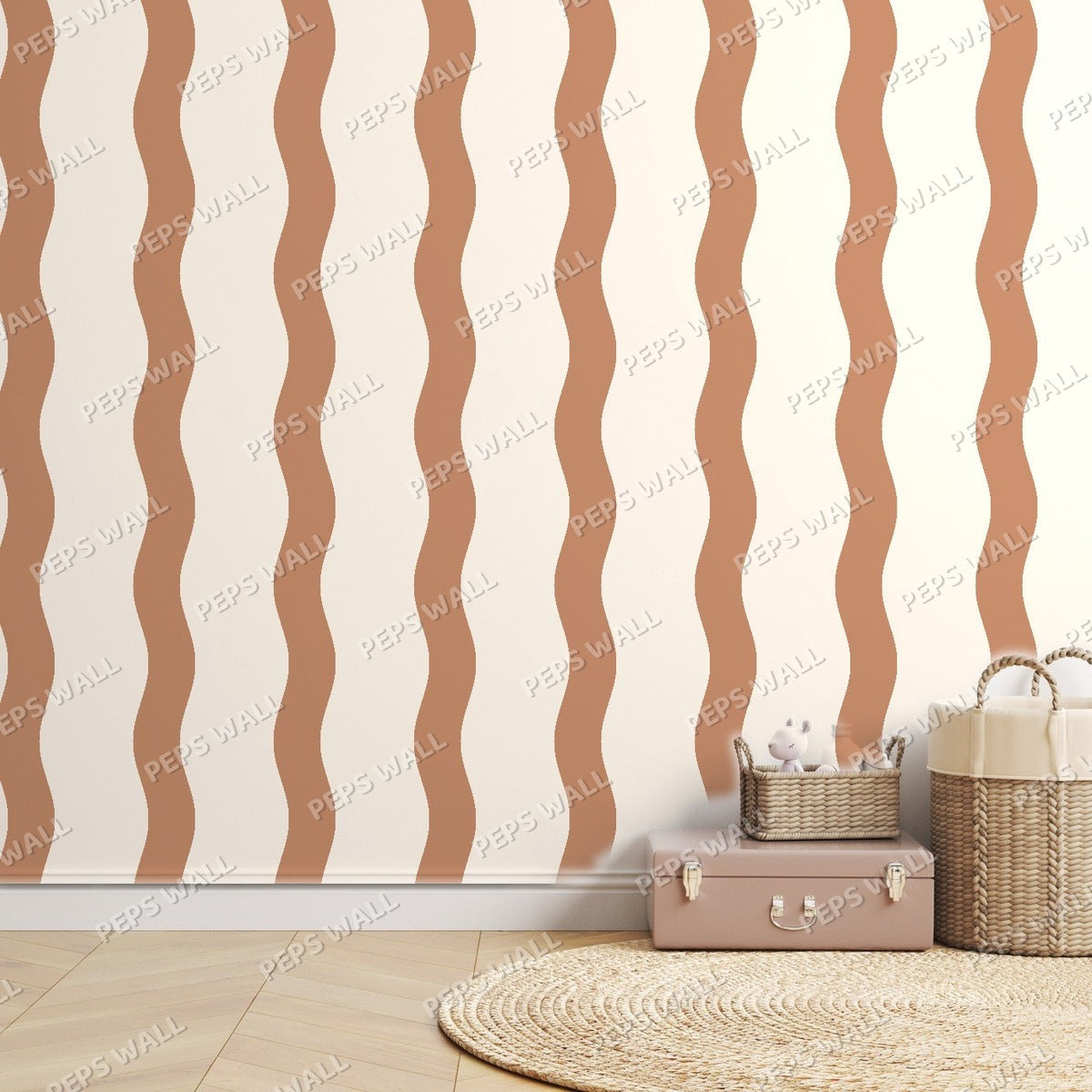 Terracotta Stripe Handdrawn — room mockup