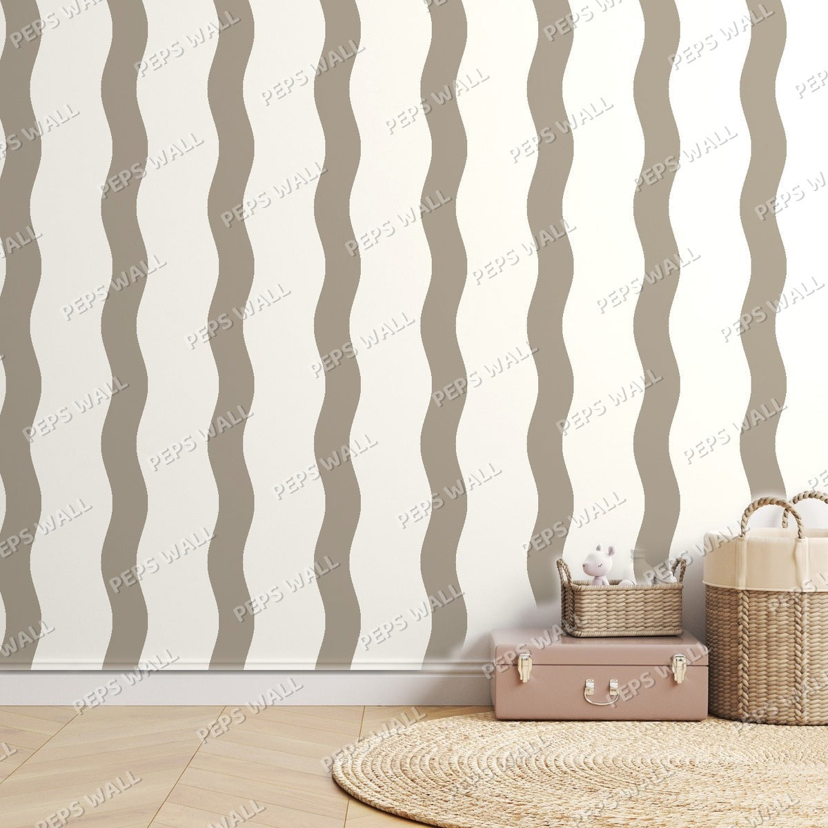 Greige Stripe Handdrawn — room mockup
