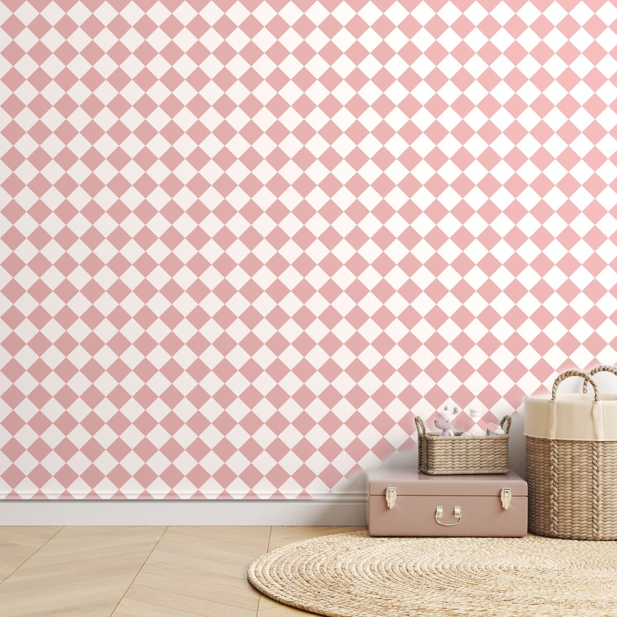 Pink Houndstooth — room mockup