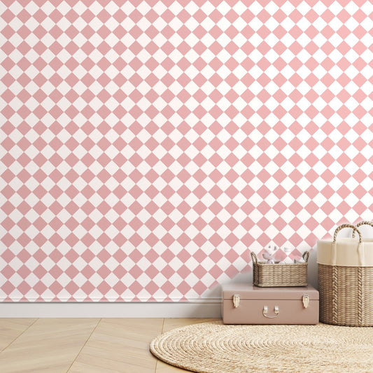 Pink Houndstooth — room mockup