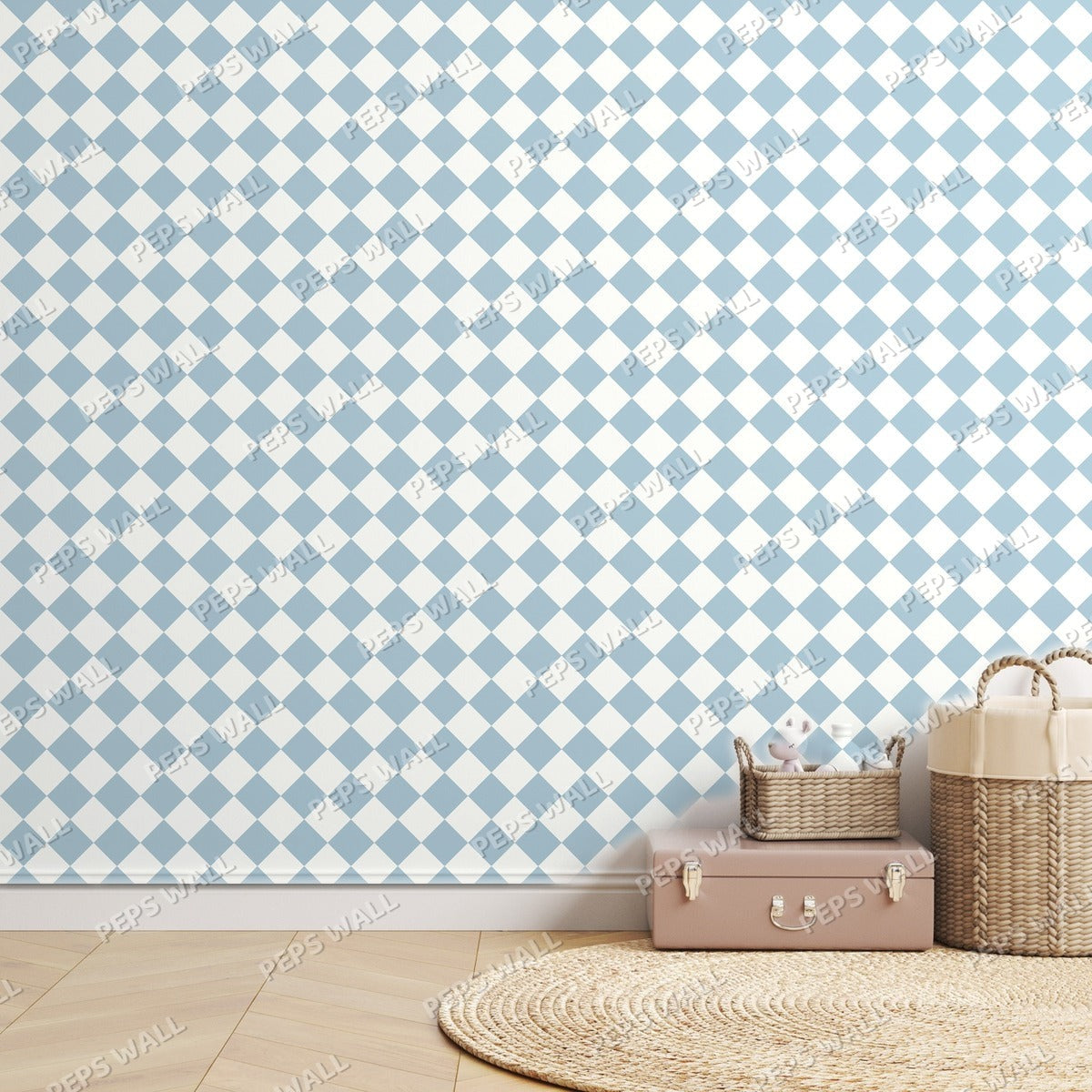 Blue Houndstooth — room mockup
