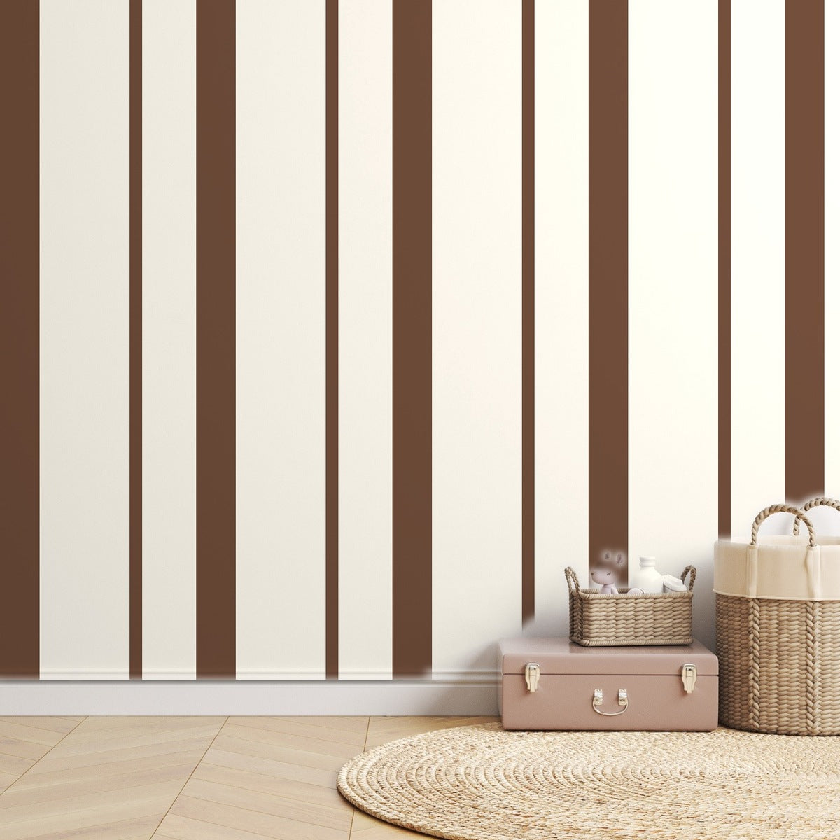 Cocoa Stripe Rhythm — room mockup