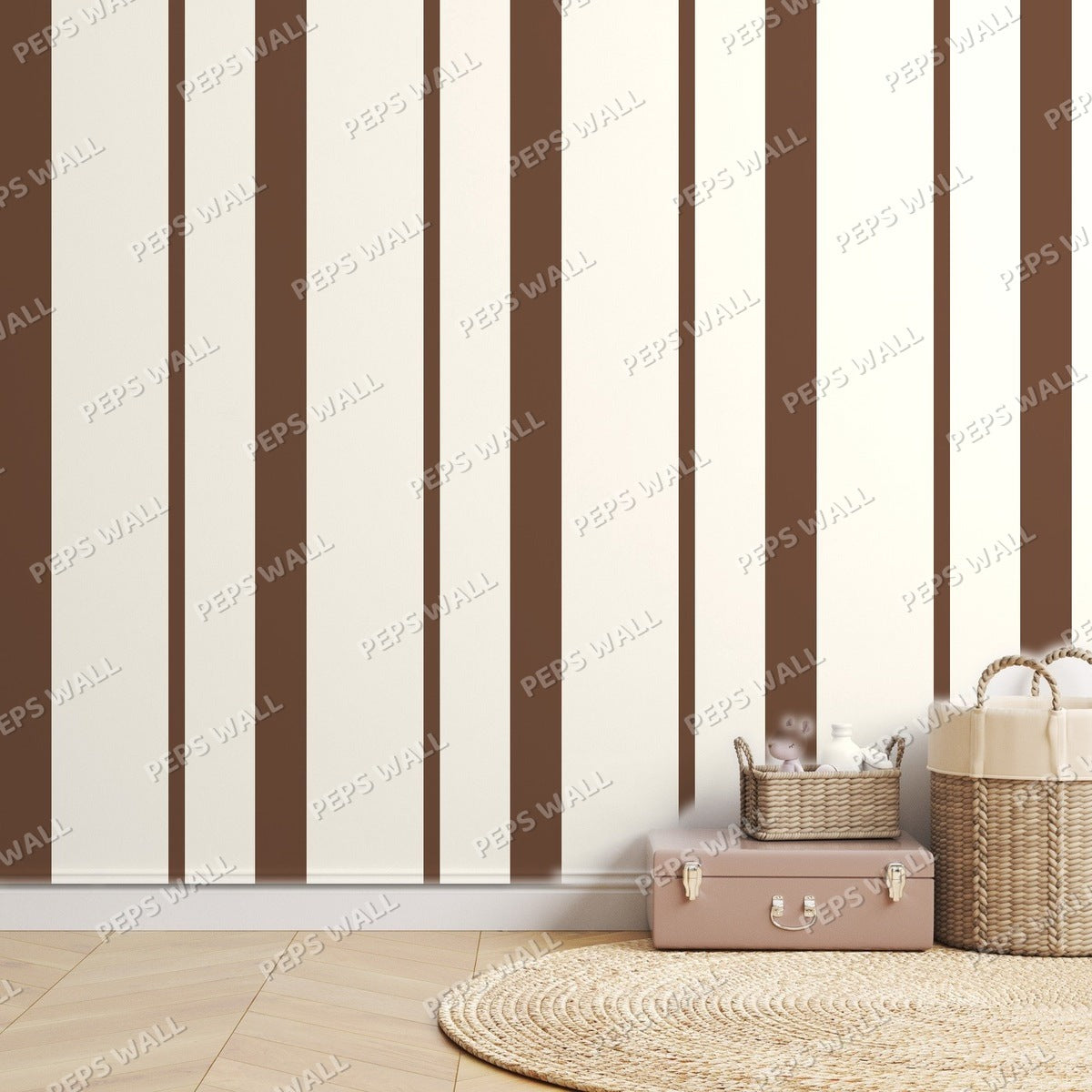 Cocoa Stripe Rhythm — room mockup