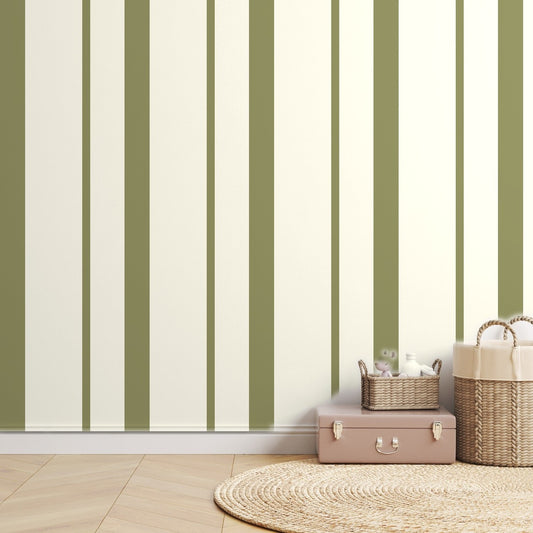 Olive Stripe Rhythm — room mockup