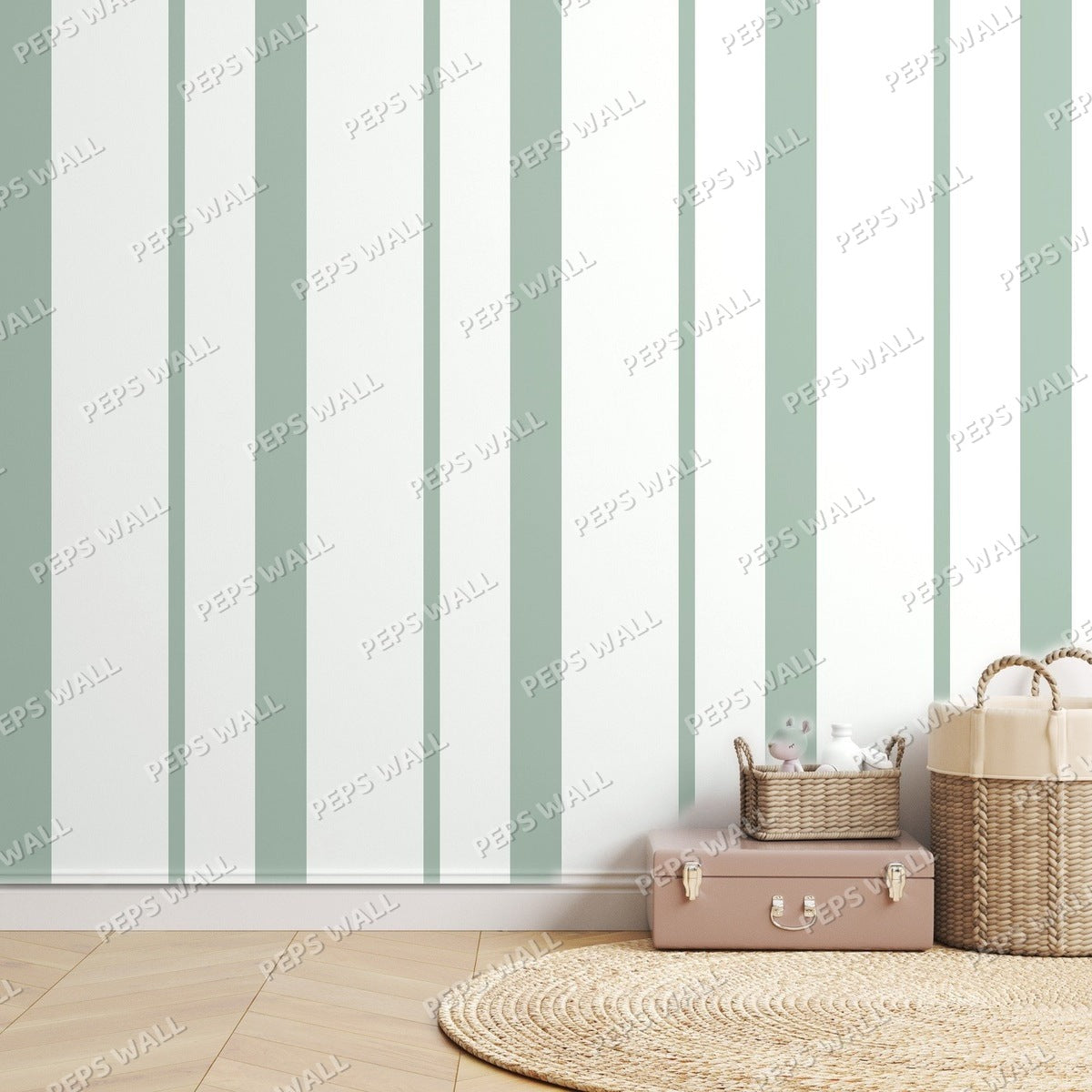 Green Stripe Rhythm — room mockup