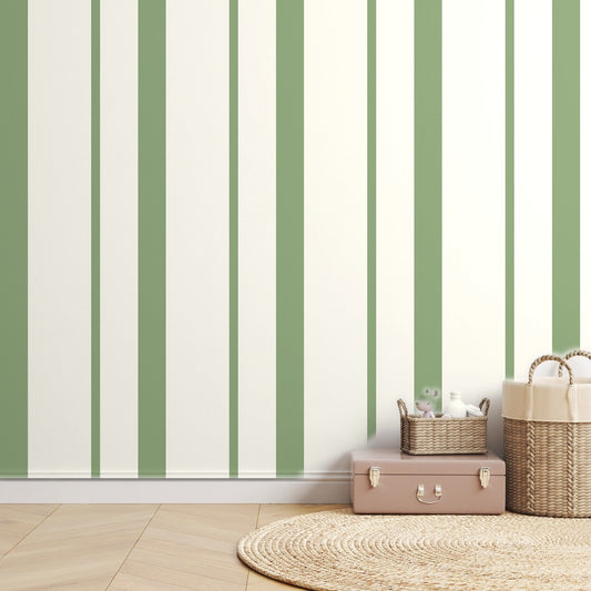 Sage Stripe Rhythm — room mockup