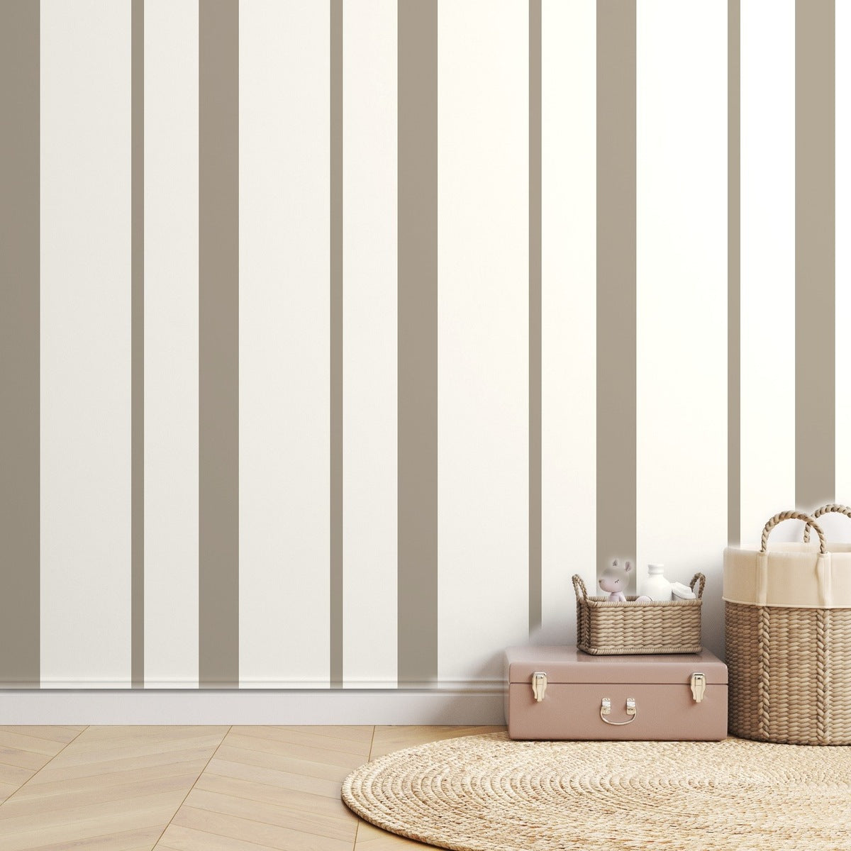 Greige Stripe Rhythm — room mockup