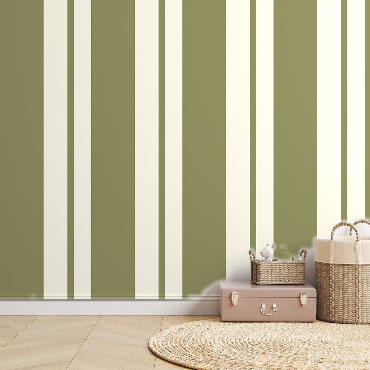 Olive Stripe Vintage — room mockup