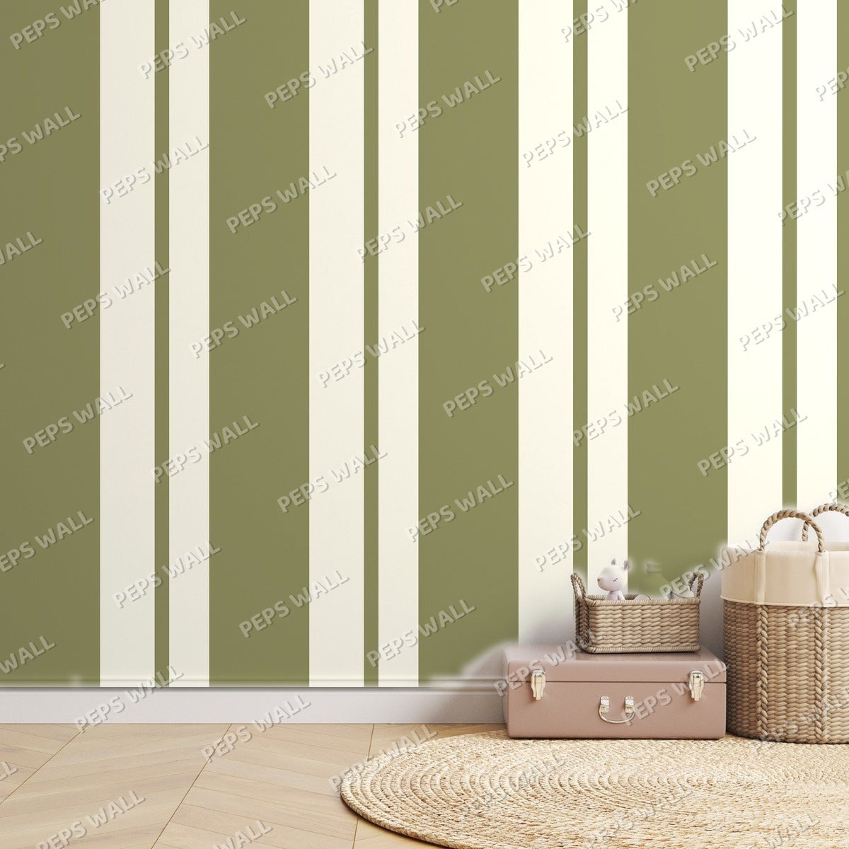 Olive Stripe Vintage — room mockup