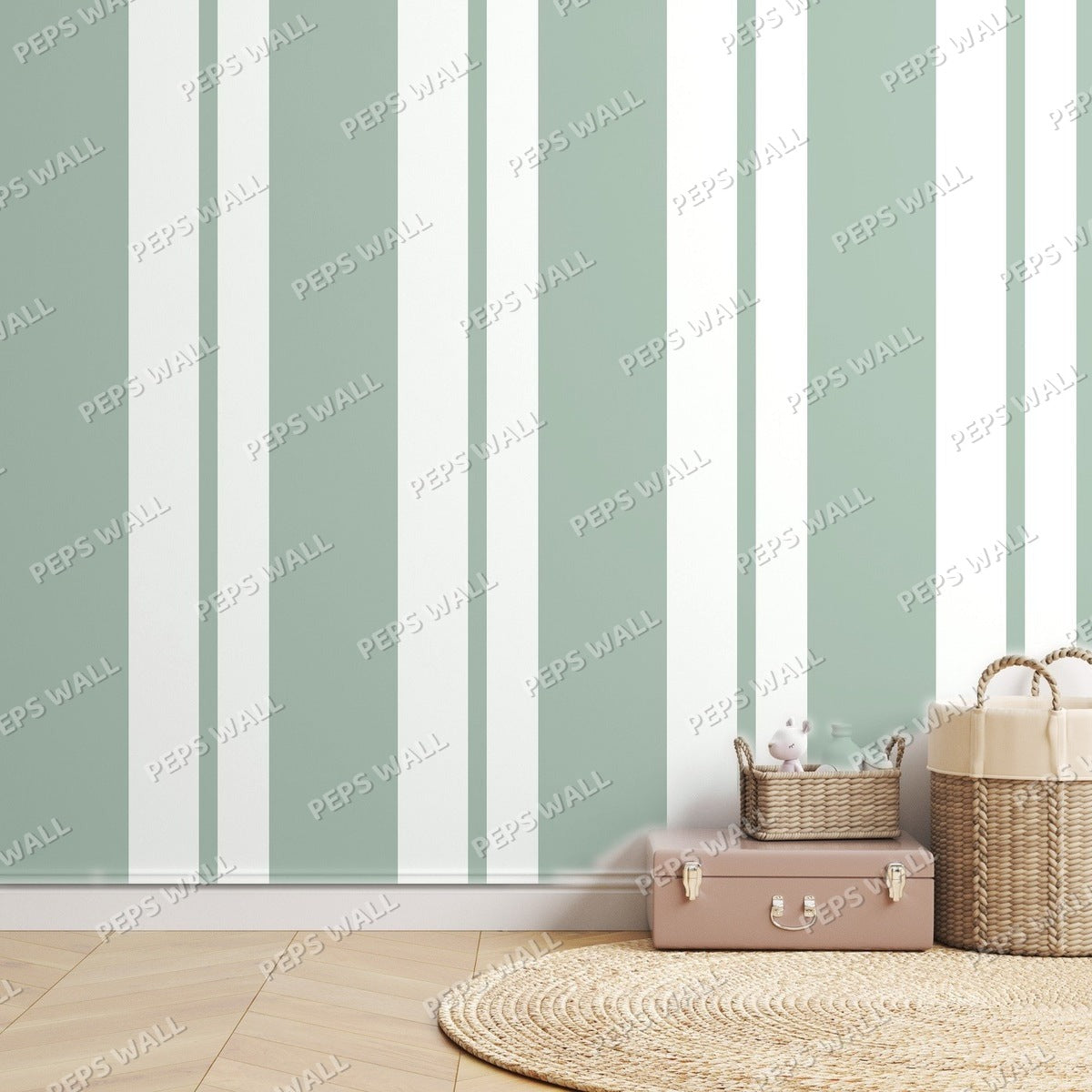 Green Stripe Vintage — room mockup