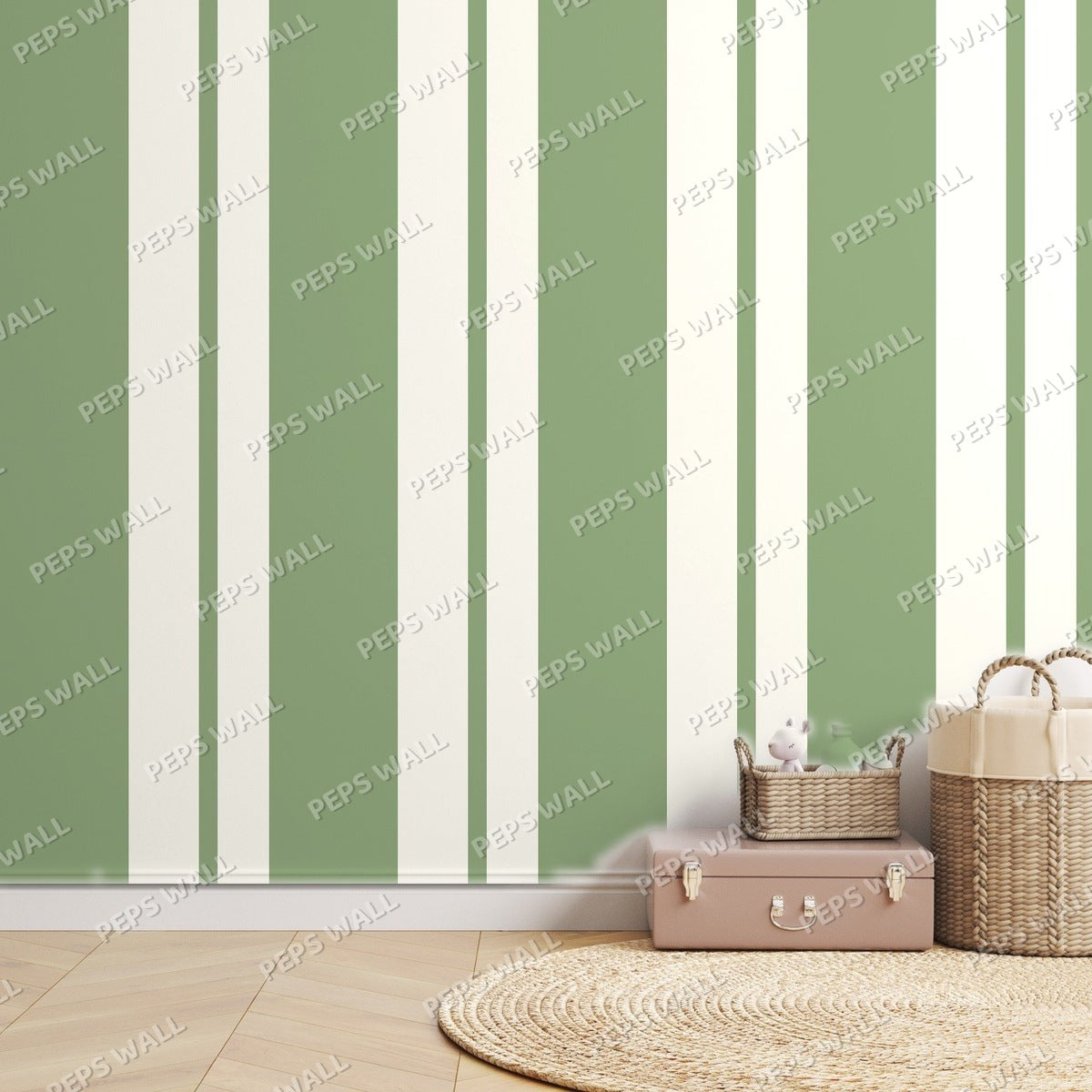 Sage Stripe Vintage — room mockup