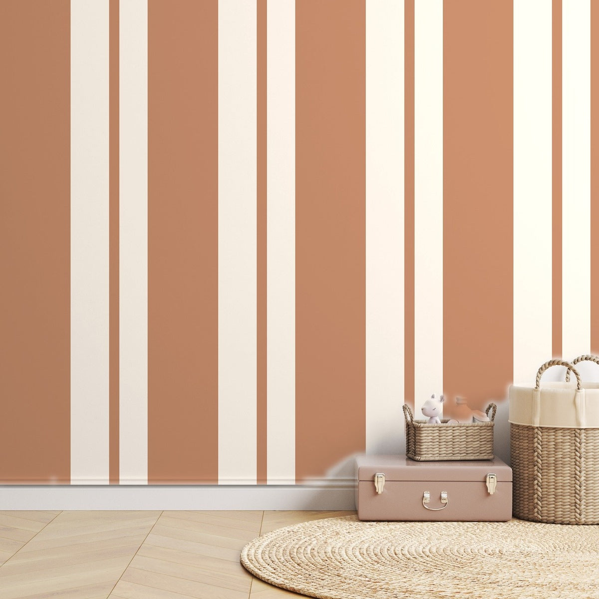 Terracotta Stripe Vintage — room mockup
