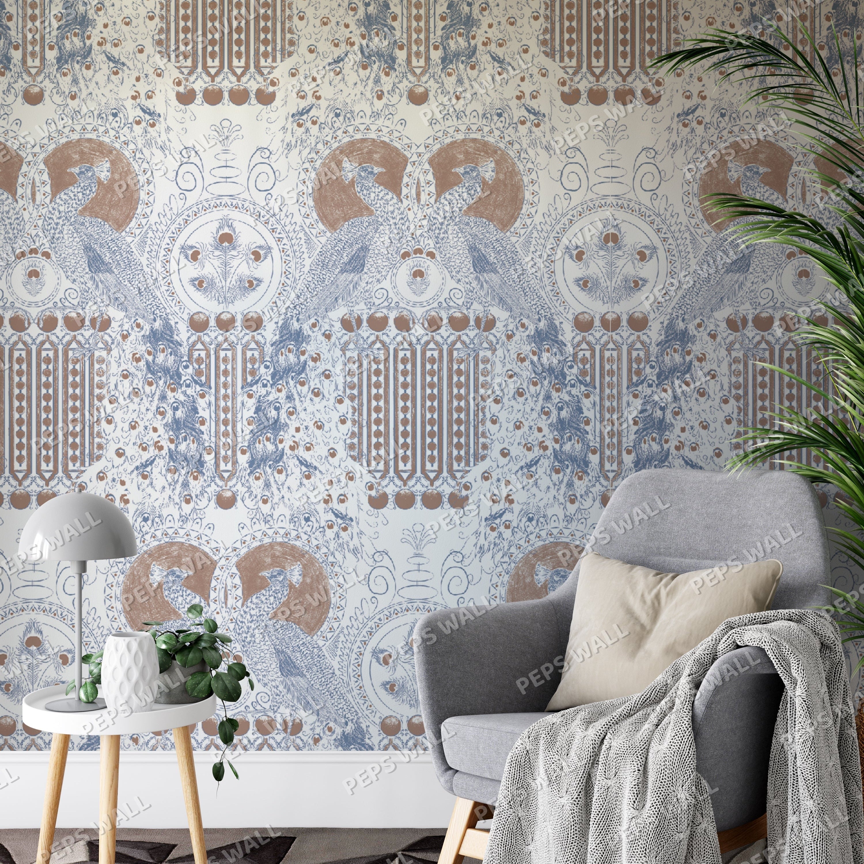 Paon Oriental #2 - Peacock — indian wallpaper Dubai, Peps Wall