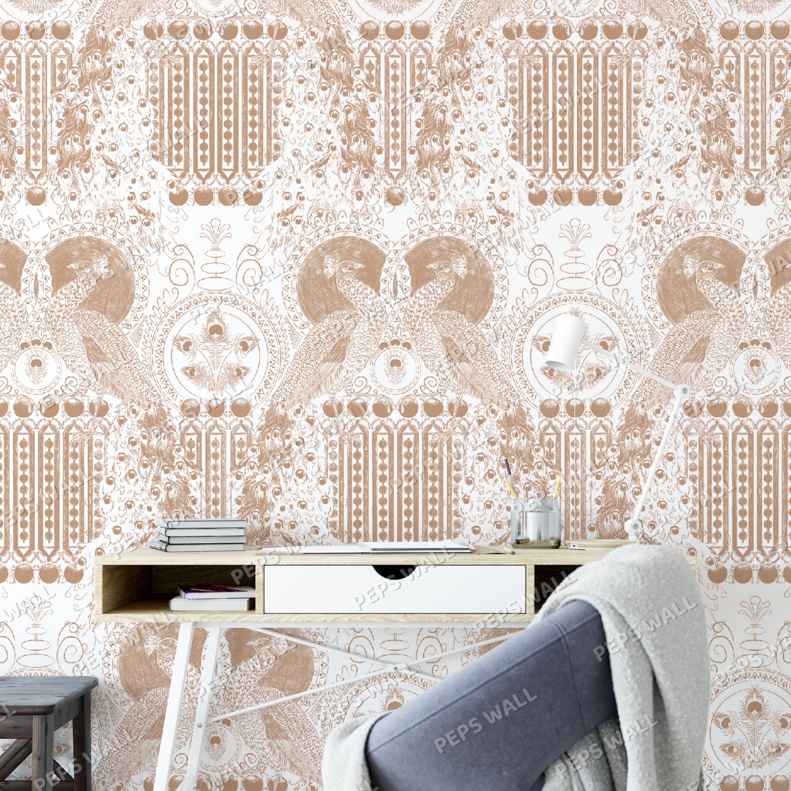 Paon Oriental #3 - Peacock — indian wallpaper Dubai, Peps Wall