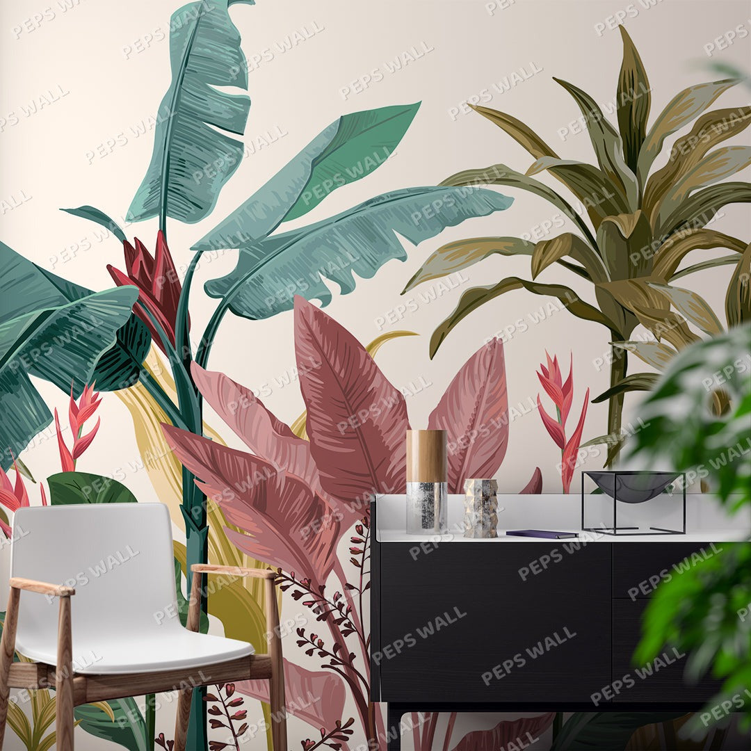 Paradise Palette — floral wallpaper Dubai, Peps Wall
