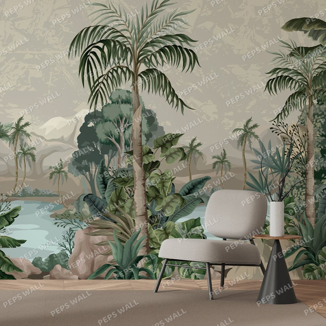Pokhara — landscape wallpaper Dubai, Peps Wall