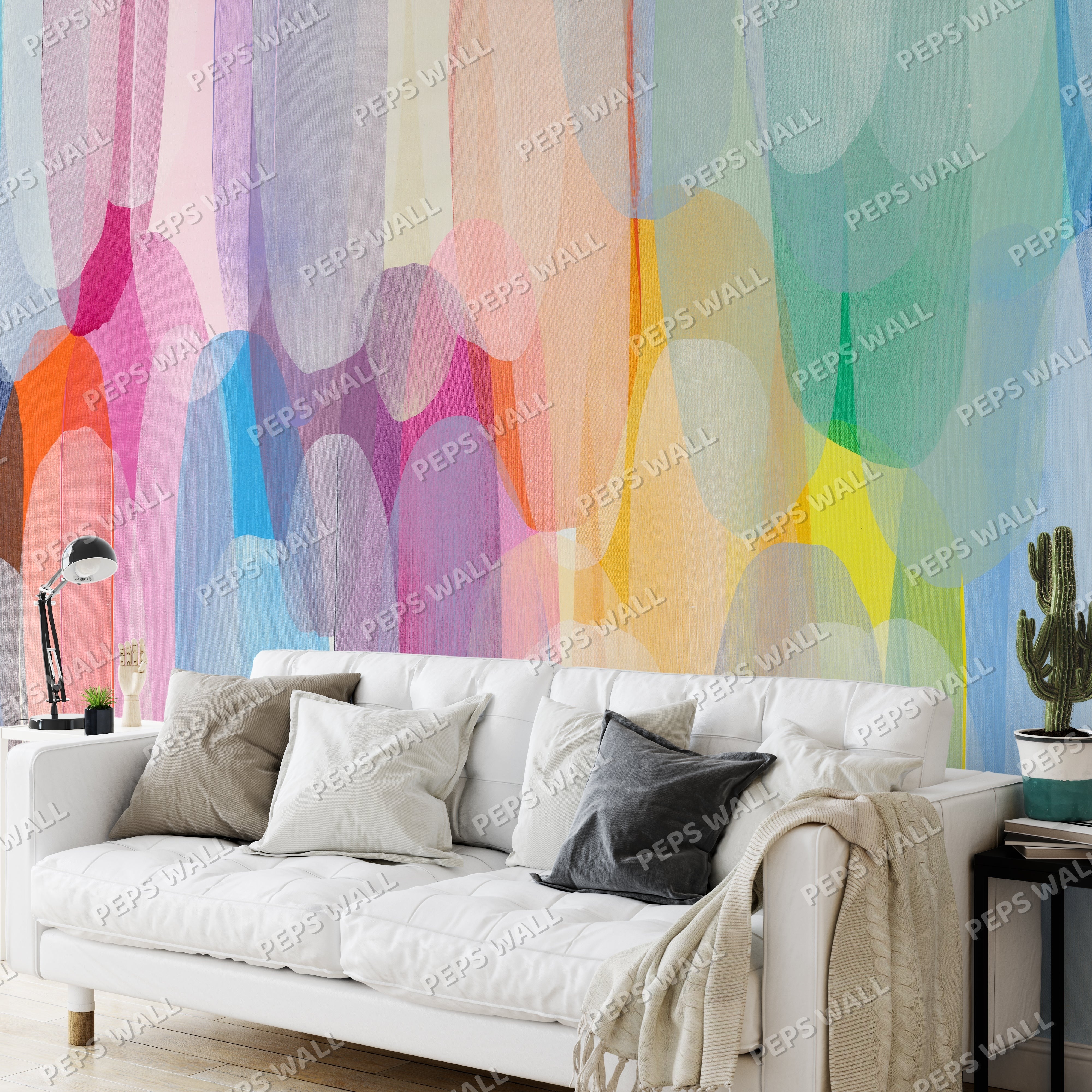 Rainbow — geometric wallpaper Dubai, Peps Wall