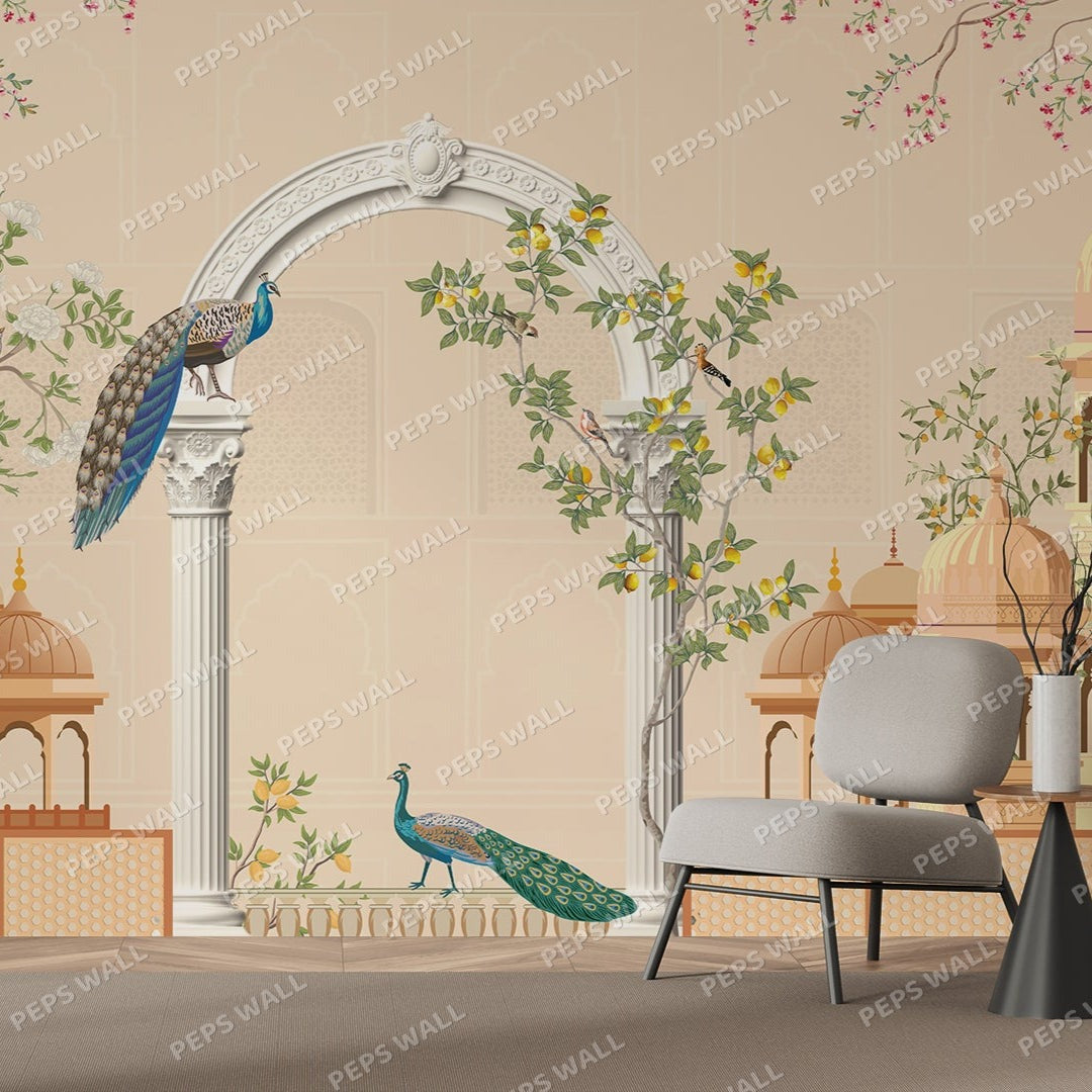 Rangoli Dusk — indian wallpaper Dubai, Peps Wall