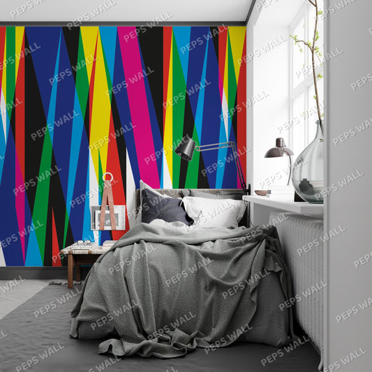 Refractions — geometric wallpaper Dubai, Peps Wall