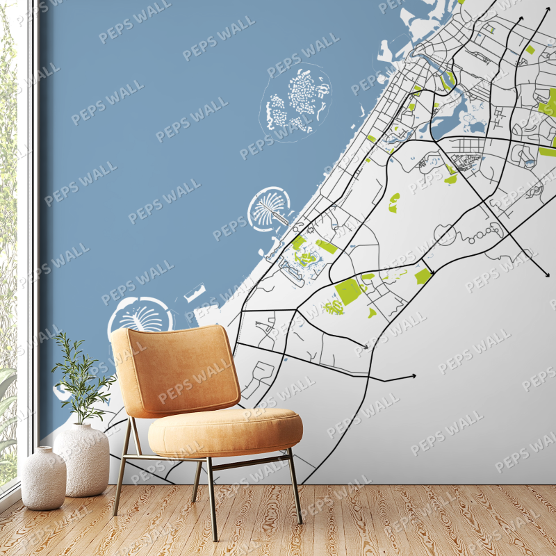 Dubai map — dubai skyline wallpaper Dubai, Peps Wall