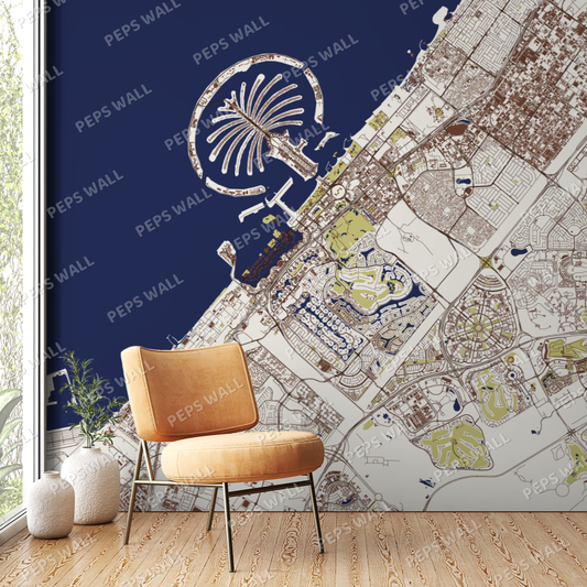 Dubai map — dubai skyline wallpaper Dubai, Peps Wall