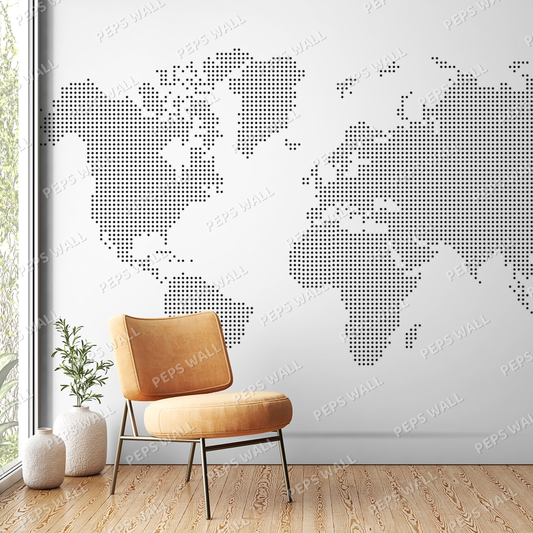 World map - grey — world map wallpaper Dubai, Peps Wall
