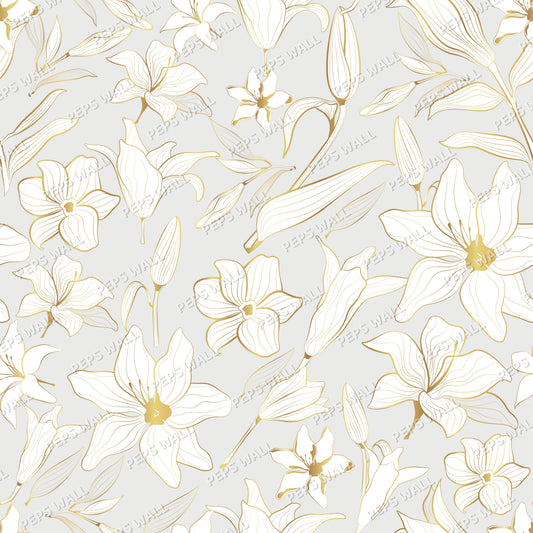 White lilacs — neutral wallpaper mural, Peps Wall Dubai