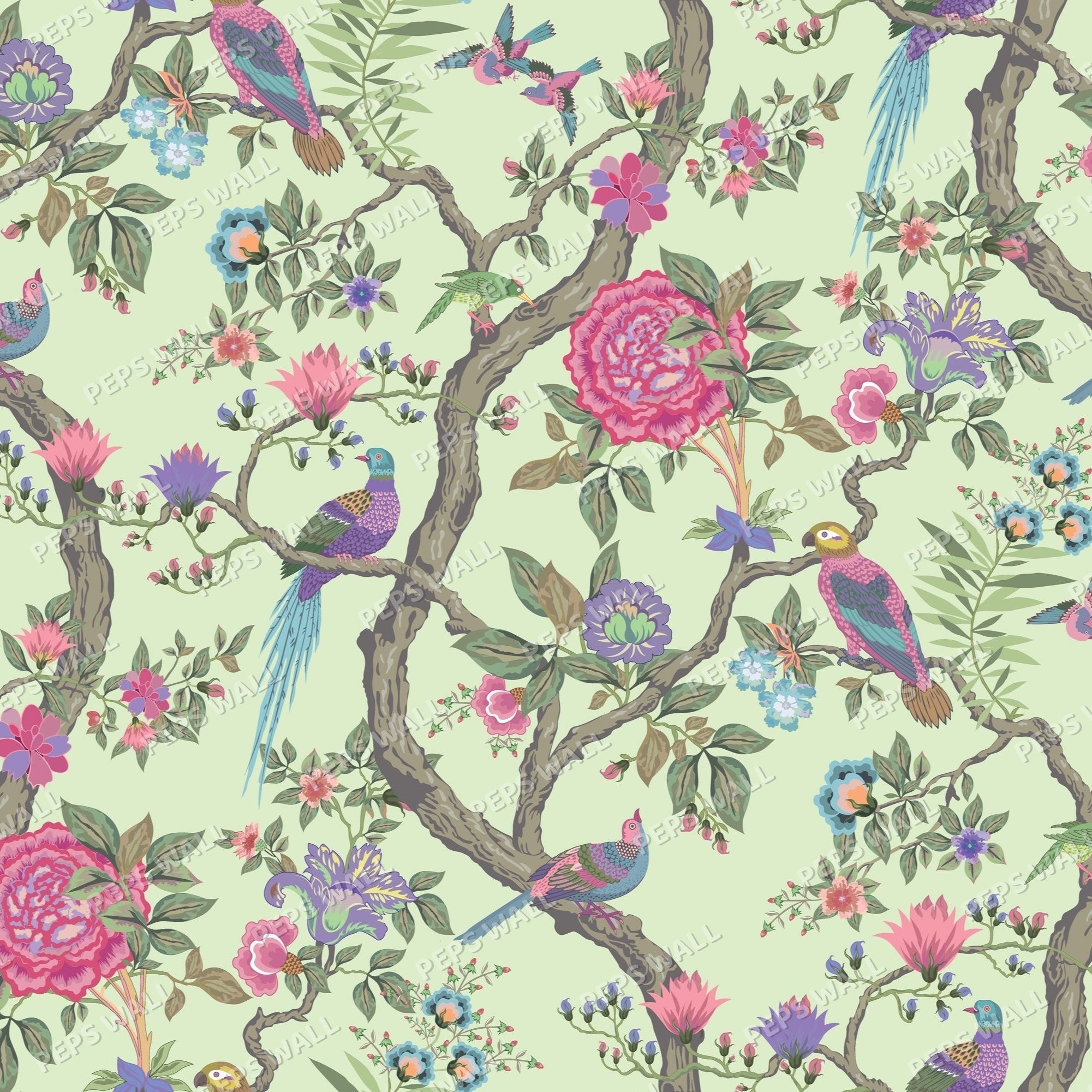 Bonjour — chinoiserie wallpaper mural, Peps Wall Dubai