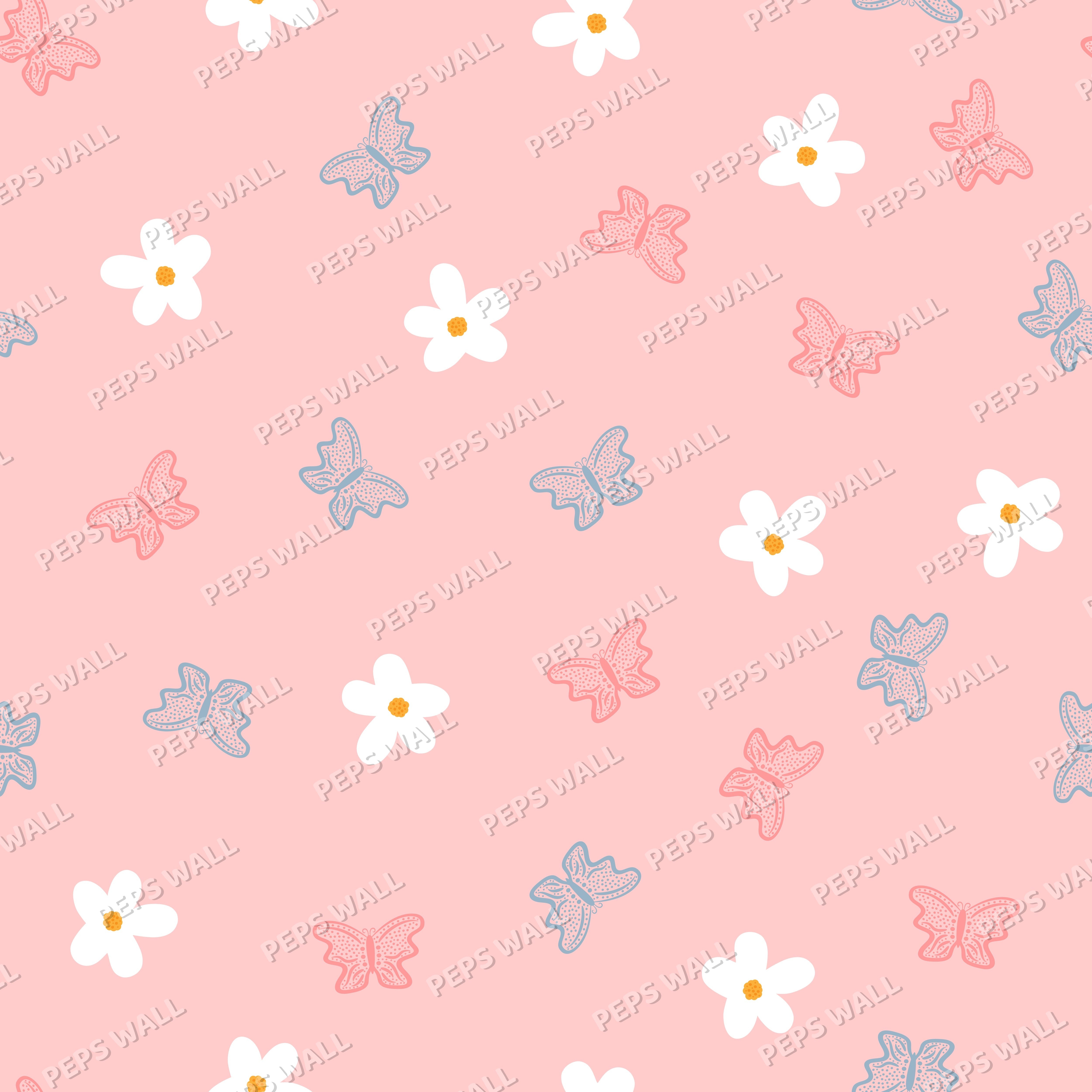 Pink Spring - Butterflies & flowers