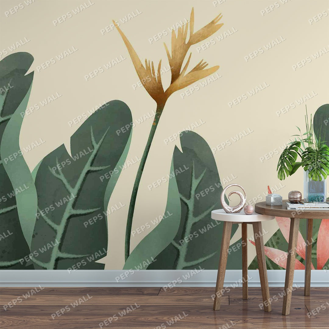 Tropiques 2 — warm neutral wallpaper mural, Peps Wall Dubai