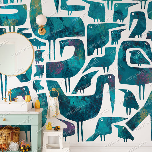 Vogelbild — floral wallpaper Dubai, Peps Wall