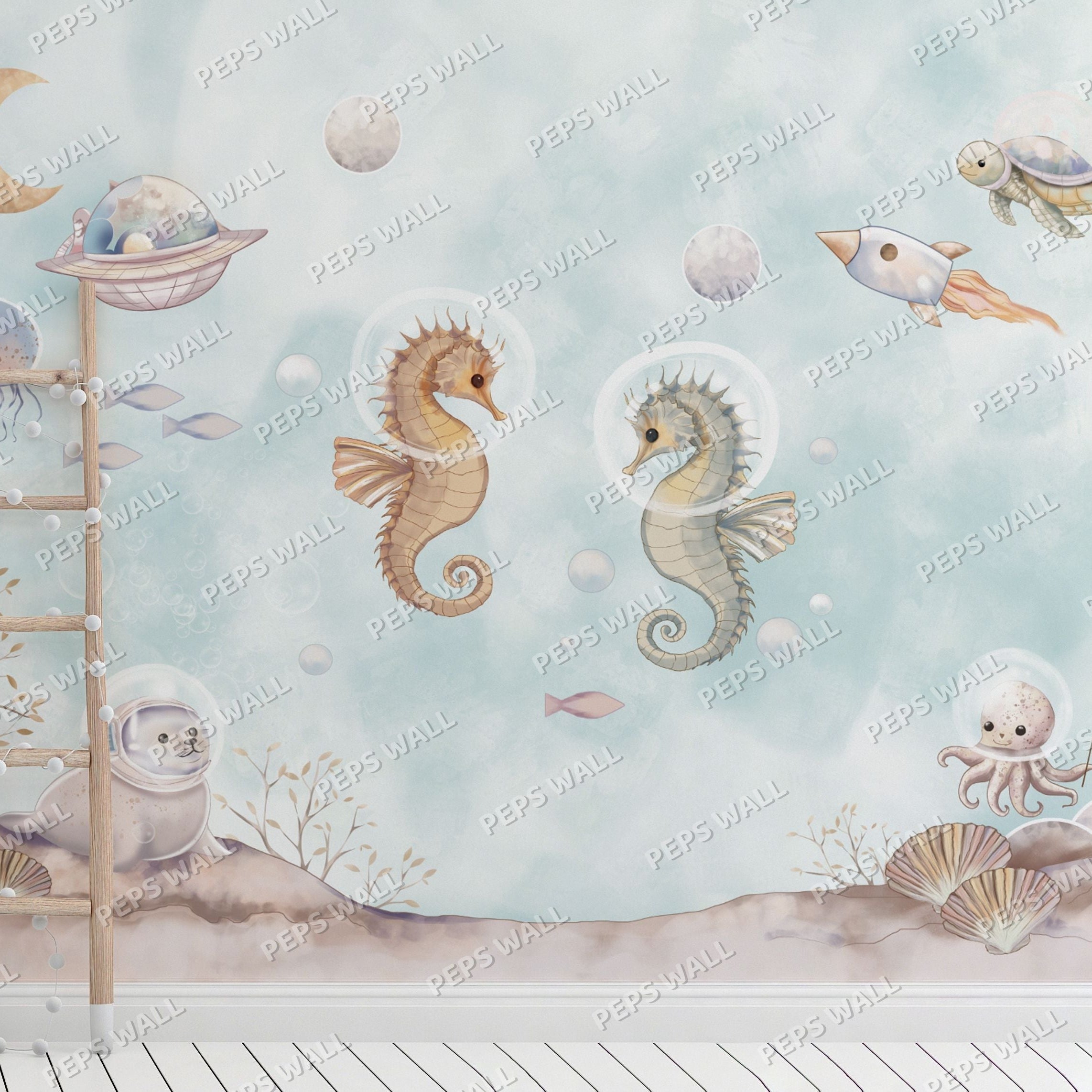 Starlit Ocean — under the sea wallpaper Dubai, Peps Wall