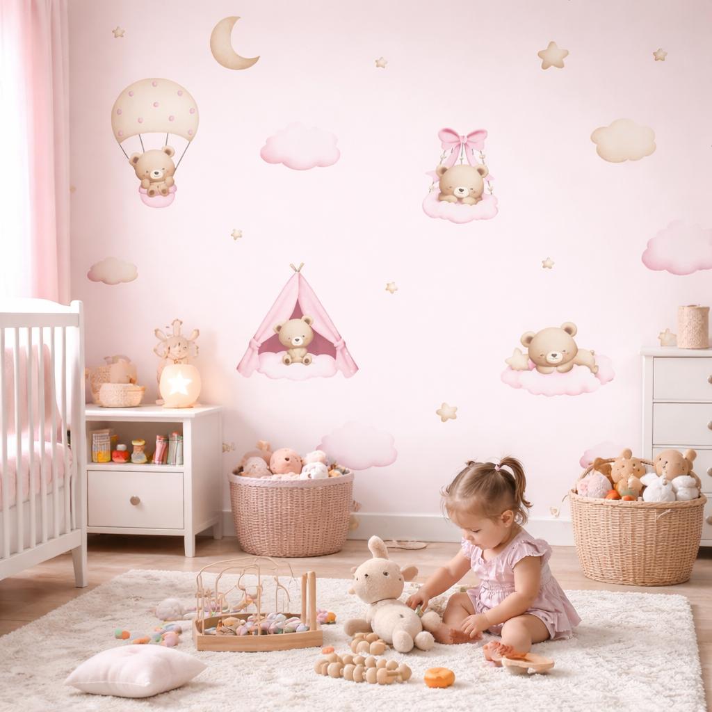 Teddy on Clouds - Pink