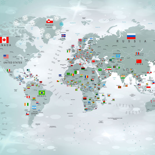 Wallpaper Kids Nursery Dubai Peps Wall A decorative world map wall decal featuring various animals representing different countries.