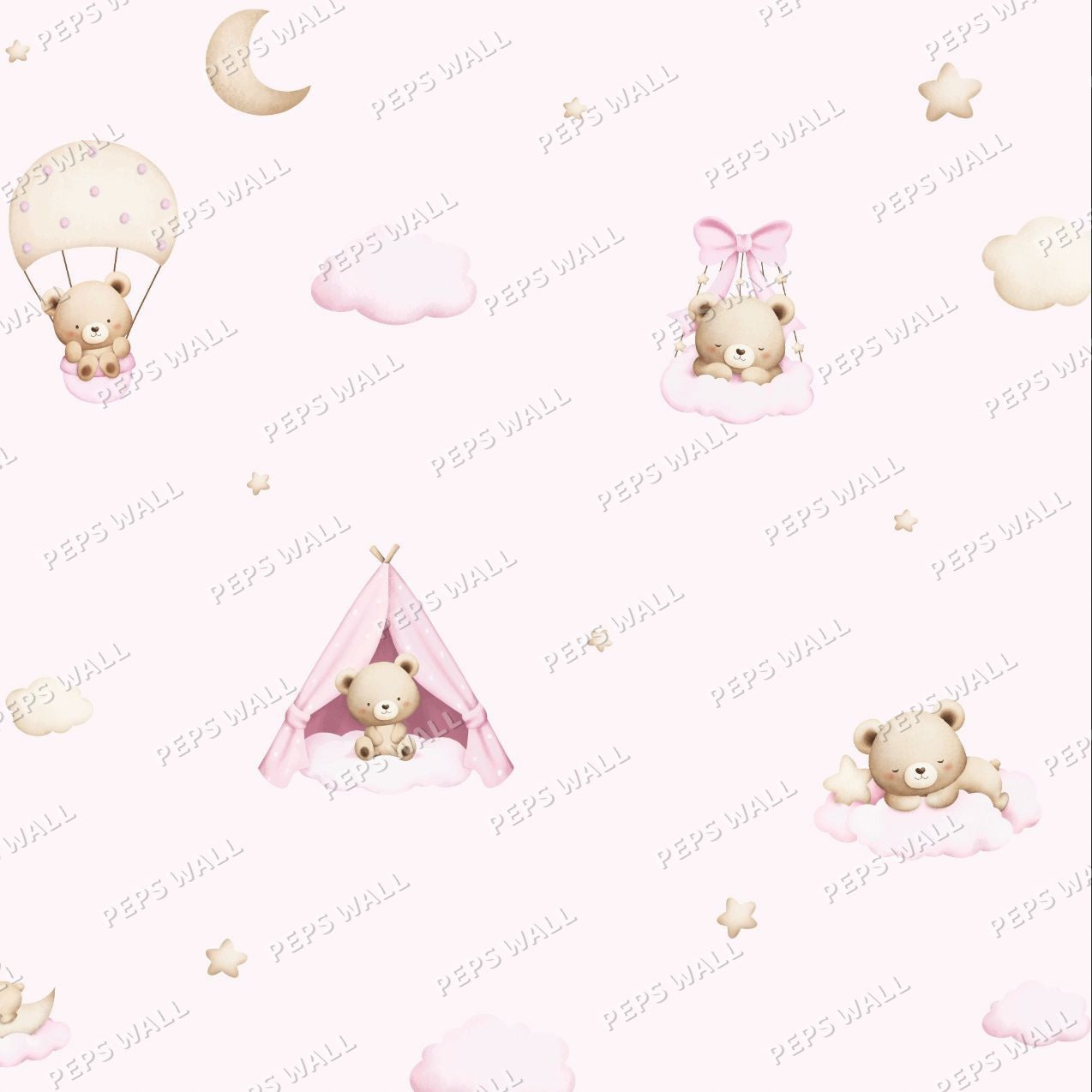Teddy on Clouds - Pink