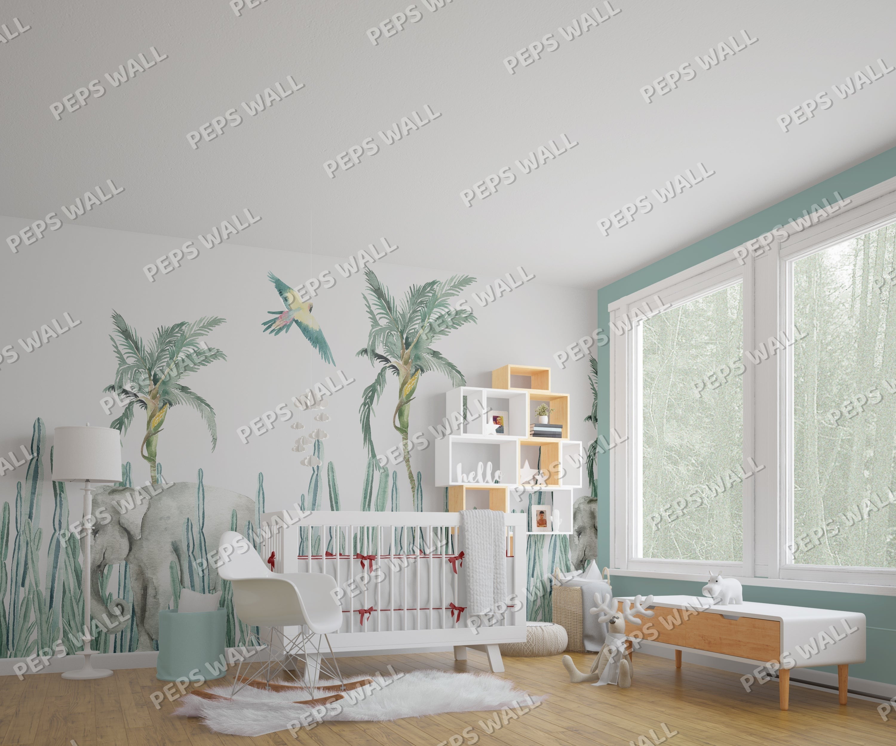 Cactus — scenic landscape wallpaper Dubai, Peps Wall