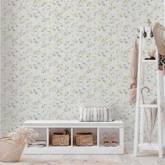 Wisteria Yellow — floral wallpaper Dubai, Peps Wall