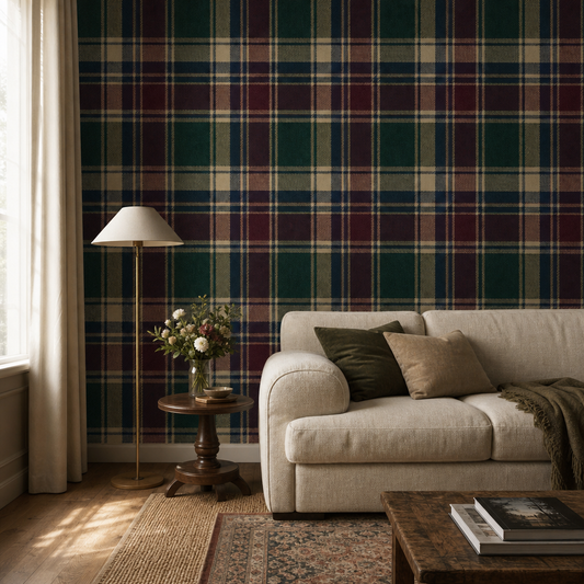 Tartan and Plaid living room mockup