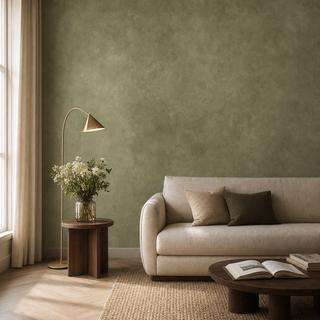 Sage Limewash living room mockup
