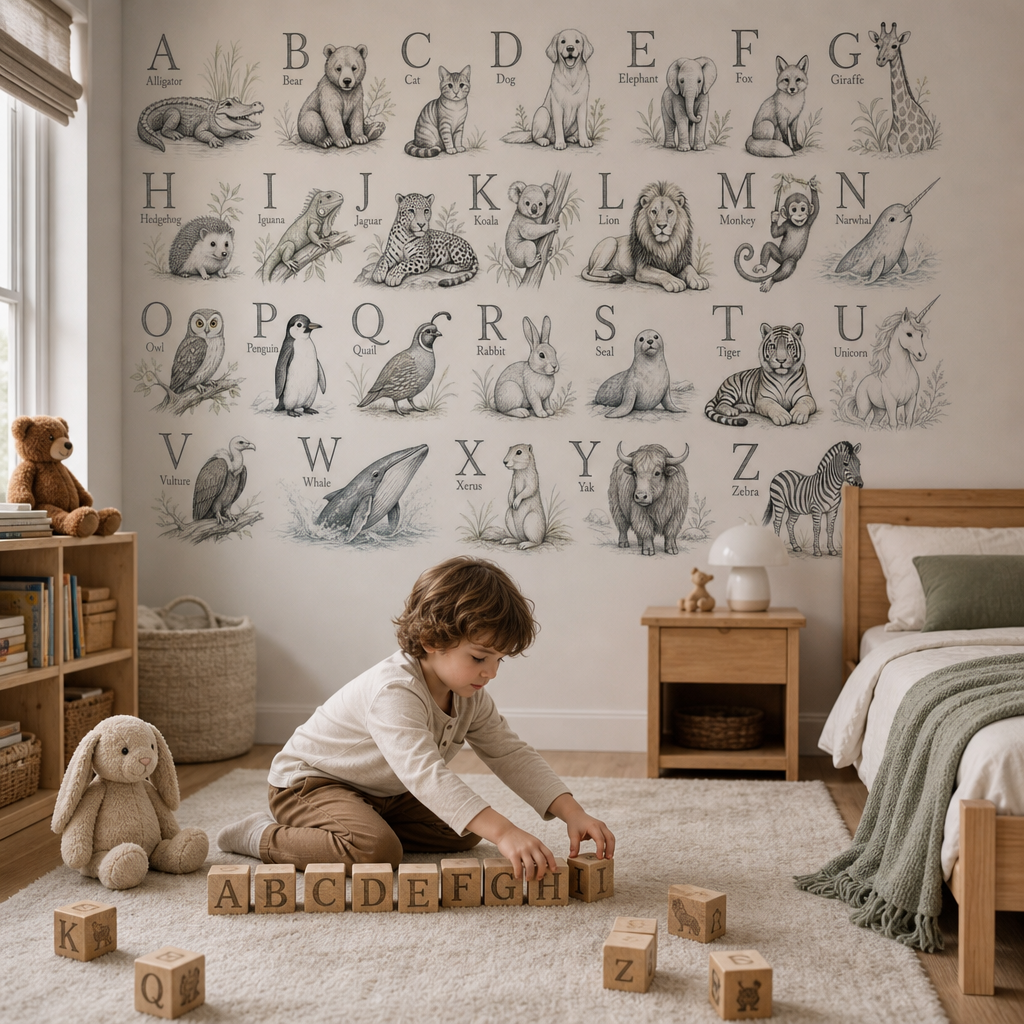 Animal Alphabet - Pencil kids room mockup