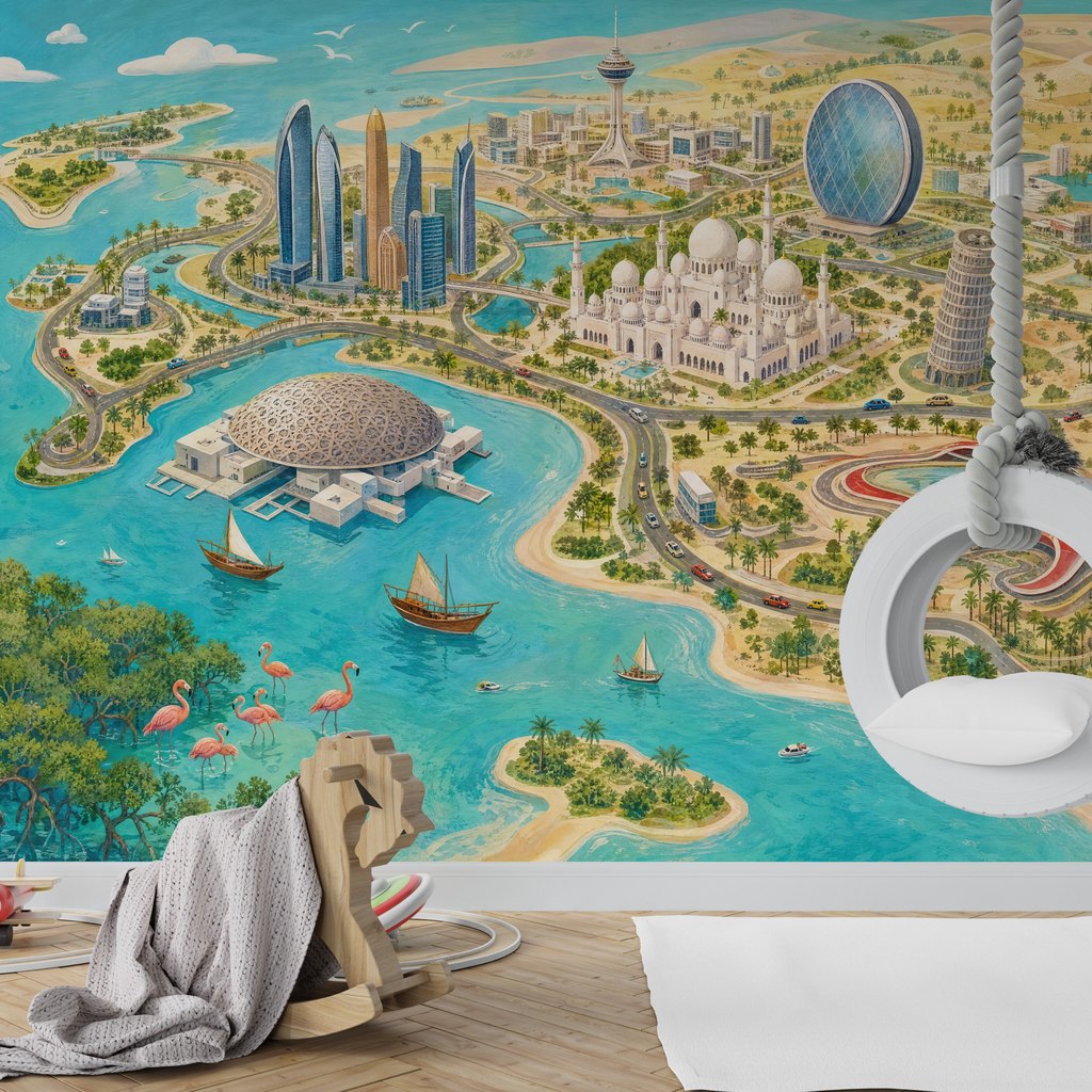 Playful Abu Dhabi Map