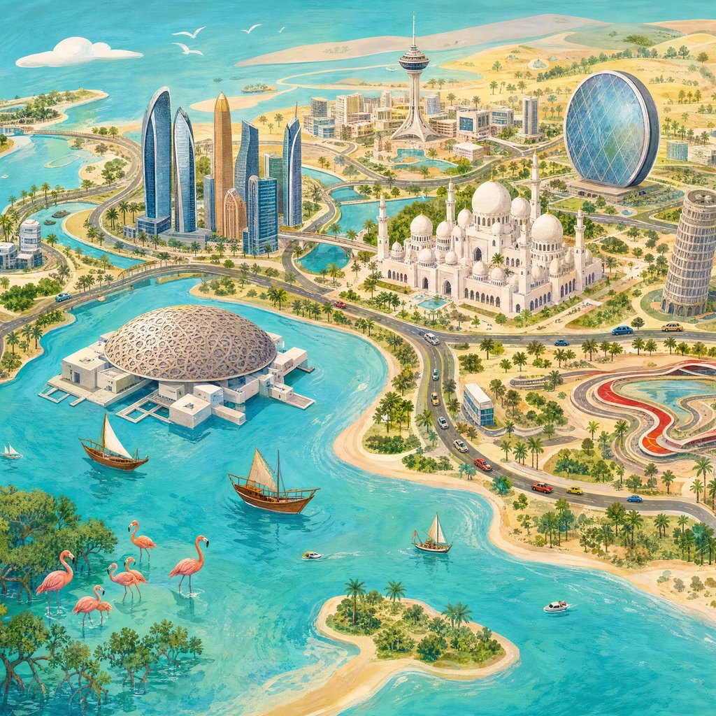 Playful Abu Dhabi Map