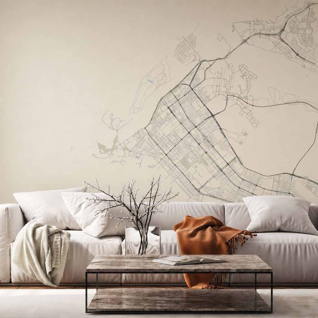 Abu Dhabi City Lines — world map wallpaper Dubai, Peps Wall